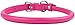 CollarDirect Rolled Leather Dog Collar, Soft Padded Round Puppy Collar, Handmade Genuine Leather Collar Dog Small Large Cat Collars 13 Colors (8-11 Inch, Pink Textured)
