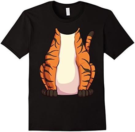 Mens Tiger Costume T-Shirt for Halloween Tiger Animal Cosplay Tee Large Black