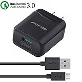 Samsung Galaxy S6 S7 Edge Plus Active Fast Charger,Earldom Quick Charge 3.0 Rapid USB Travel Wall Charger with Micro USB Cable for Galaxy S6 /S7,Note 5 4,LG G4 V10,HTC Sony and More