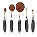 Kingstar Bigger Oval Plating Rose Golden Makeup Brush Cosmetic Foundation Cream Powder Blush Makeup Tool(Big Blush Brush) (5pcs Golden)