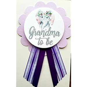 Grandma to Be Baby Shower Pin for nona to wear, Elephant Purple, It’s a Girl Baby Sprinkle