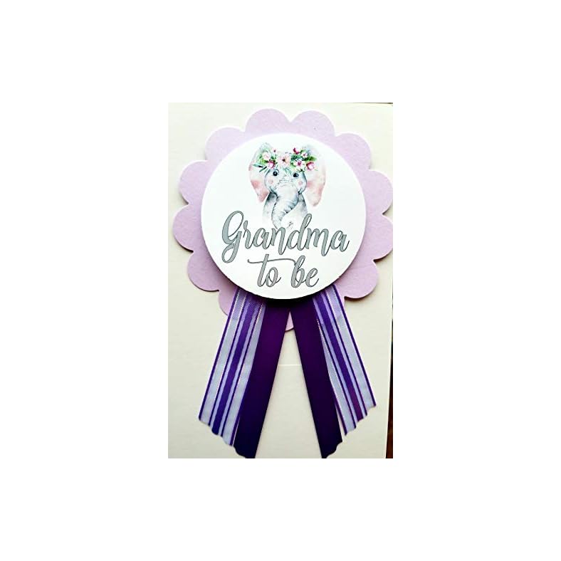 Grandma to Be Baby Shower Pin for nona to wear, Elephant Purple, It’s a Girl Baby Sprinkle