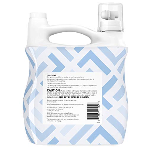 Amazon Brand - Solimo Concentrated Liquid Laundry Detergent, Free & Clear, 128 loads, 96 Fl Oz - Image 2