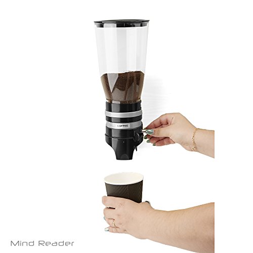 Mind Reader Metal Single Wall Mounted Coffee & Sugar Dispenser, Black