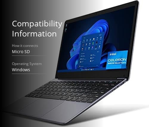 CHUWI HeroBook Pro 14.1'' Laptop, 256GB SSD 8GB RAM, Windows 11 Laptops, 2TB SSD Expand, Intel Celeron N4020(up to 2.8GHz), 2K FHD IPS Display, Ultra Slim, Mini-HDMI, 5G WiFi, USB3.0, Webcam,TF Card