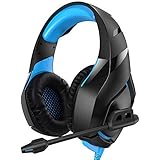 RUNMUS Gaming Headset PS4 Headset with 7.1 Surround Sound Stereo, Xbox One Headset with Noise Canceling Mic, Compatible with PC, PS4, Xbox One Controller(Adapter Needed), NS