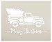 Little Red Truck with Merry Christmas Stencil by StudioR12 | for Painting Wood Signs | Vintage Script Lettering | Retro Holiday Home Decor | Rustic Old Fashioned Holiday : Choose Size (13