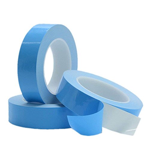 AIYUNNI 20mm x 25M x 0.15mm Thermal Adhesive Tape High Performance Thermal Double Side Tapes Cooling Pad Apply to Heatsink LED IGBT IC Chip Computer CPU GPU Modules MOS Tube SSD Drives