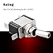 Linkstyle 5PCS 12V LED Toggle Switch, Waterproof 3 Pin SPST 20A ON/Off Red Lighted Rocker Toggle Switch, for Auto Car Marine RV Vehicles Truck Boat Dash