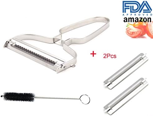 Weisu Premium Stainless Steel Peeler,Ultra Sharp Julienne Peeler,Vegetable Fruit Peeler,Slicer Y Peeler for Potato Carrot Apple Dishwasher Safety Inlcued Cleaning Brush &amp; 2 Extra Blades