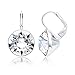 MYJS Bella Earrings with 8.5 Carat Clear Swarovski Crystals Rhodium Plated
