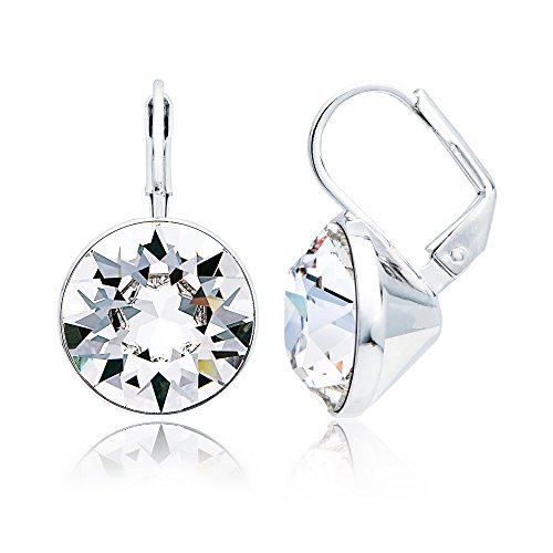 MYJS Bella Statement Earrings Clear Swarovski Crystal Rhodium Plated