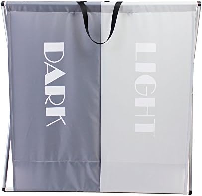 LaundrySpecialist® LAUNDRY SORTER, 2 compartments – for fast, easy sorting of light and dark laundry. Lightweight, foldable and compact for storage. Including handles for ease of transport