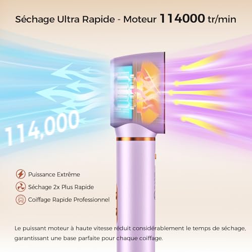 Cwexi Air Styler 7 en 1, avec 2 Tailles de Boucleur Automatique, Brosse Soufflante, Brosse Lissante, Sèche-Cheveux Ionique,1700W, avec Boîtier en Cuir, Set Complet Idéal pour Voyage et Cadeau