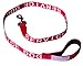 Albcorp Service Dog Leash - Embroidered- with Padded Neoprene Handle and Reflective threads, 4 Feet, for Harnesses, Vests or Collars, Red