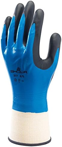Showa Gloves SHO377-XL No.377 F/C + foam Glove, Size: X-Large, White/Blue/Black