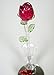 BANBERRY DESIGNS Roses - Crystal Red Rose in Glass Vase - Red Decorative Hearts on a Mirrored Base - Gifts for Her - I Love You Gift