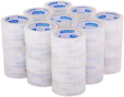 SealPlus Premium Carton Shipping Packing Tape, Clear, 2mil, 2 Inches x 110 Yards, 36 Rolls