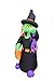 4 Foot Tall Halloween Inflatable Witch with Pumpkin Bag LED Lights Decor Outdoor Indoor Holiday Decorations, Blow up Lighted Yard Decor, Lawn Inflatables Home Family Outside