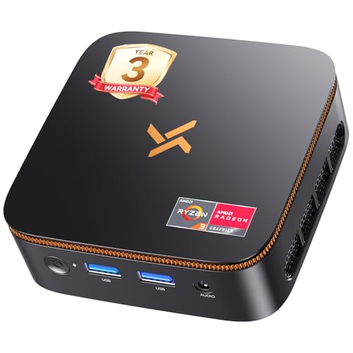 Huidun 【3 Years Guarantee】 H50 Mini PC Win 11 Pro, AMD Ryzen, 16GB DDR4 512GB M.2 SSD Computer, Dual 4K Display (HDMI/DP), Double WiFi/USB 3.2 Mini Desktop Computer for Home Office Business