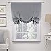 H.Versailtex Thermal Insulated Blackout Short Curtain Bathroom Curtain Gray Tie Up Shade for Small Window ，Window Valance Balloon Roman Blind - 42