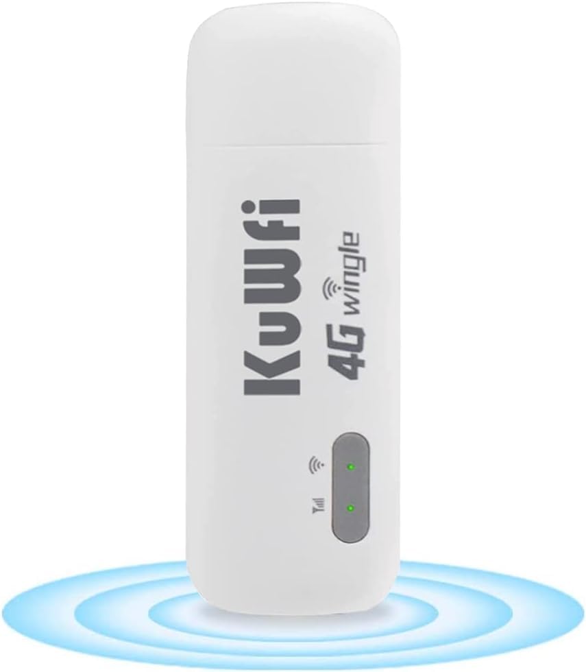 KuWFi 4g Dongle,150 Mbps USB Mobile WiFi Dongle Unlocked, 4G WiFi Router, 4g WiFi Router with Sim Slot Support 10 User/Car/Camp/Travel/Game/Computer