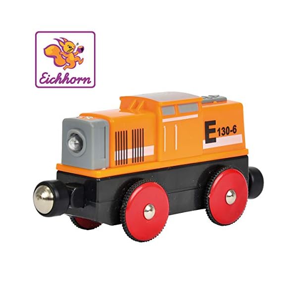 Eichhorn 100001306 - Bahn, Rangier E-Lok 11 cm, mit 4-Radantrieb und vier Funktionen, inkl. Batterien 60 min. Laufzeit