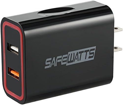 safewatts 2 Port USB Wall Charger, Qualcomm Quick Charge Technology