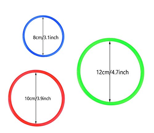 HRLORKC Plastic Ring Toss Game Set Rings for Ring Toss for Kids Outdoor Games Plastic Carnival Rings Carnival Games for Carnival Party and Parent-Child Games (24 pcs)