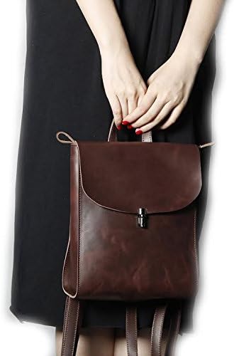 Jellybean Gorilla Women's Handmade Vintage Style Top Grain Real Luxury Leather Backpack Rucksack Travel Bag Unisex University School Briefcase Laptop ipad Bag