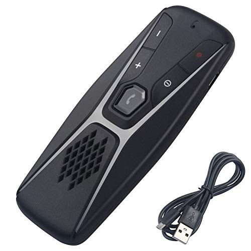 AIMOS Bluetooth 5.0 Car Speakerphone, Handsfree Car Kit Wireless Loudspeaker Auto Power On With Motion Sensor, 2 Phones Connection Simultaneously