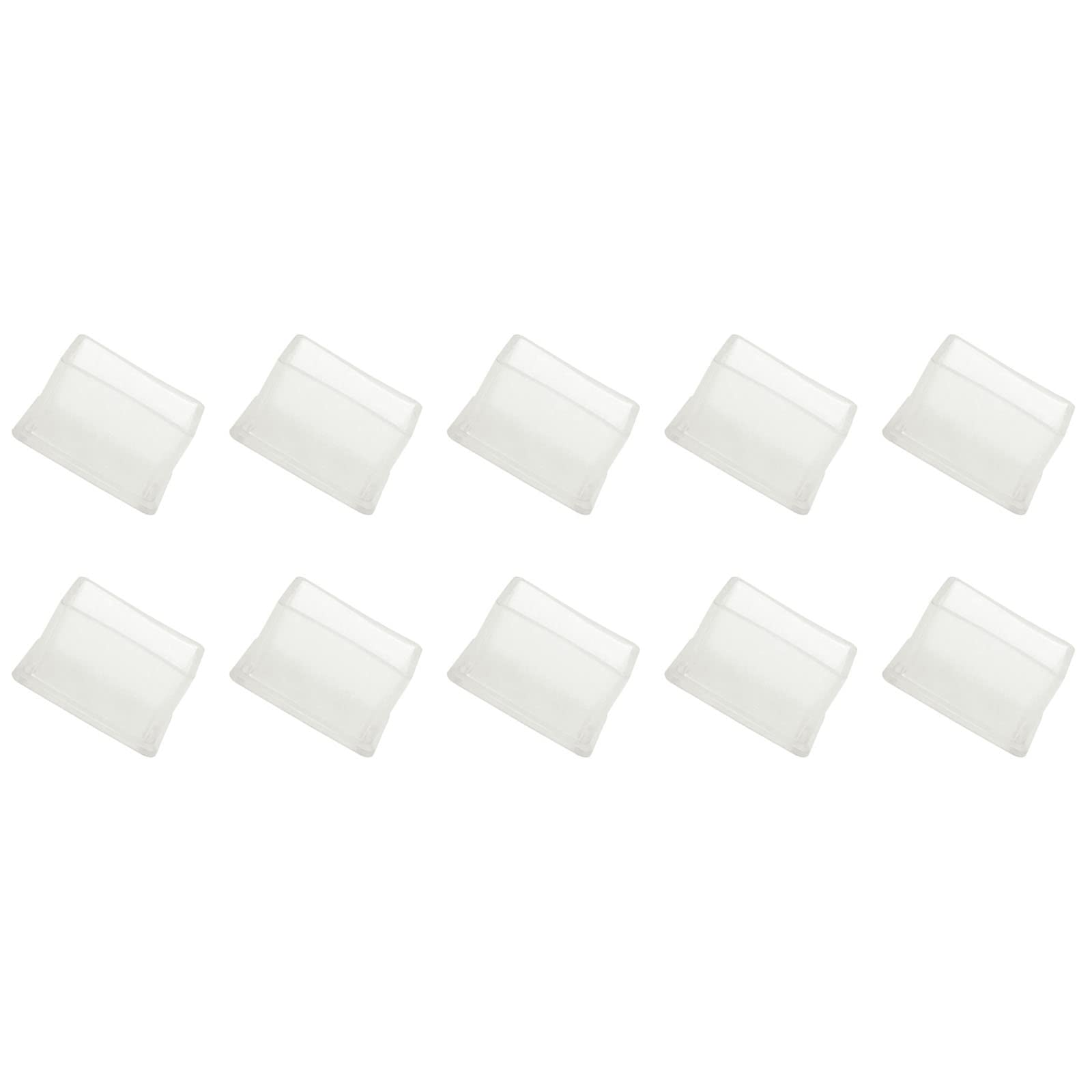 METALLIXITY Chair Leg End Cover (40mm x 20mm) 20Pcs, Rectangle PVC Furniture Feet Caps Floor Protector - for Sofa Table Patio Chairs, Clear