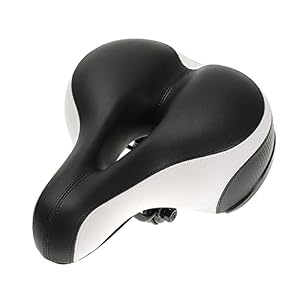 Triplespark Leather Soft Bicycle Saddle Dual Spring Suspension Bike Seat Wide Bottom Bike Seat with Safety Reflective…