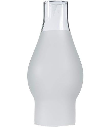 B&P Lamp 3" X 10" Frosted Glass Lamp Chimney – 4" Bulge, Fits #2 Burners & 3" Galleries, Borosilicate Glass