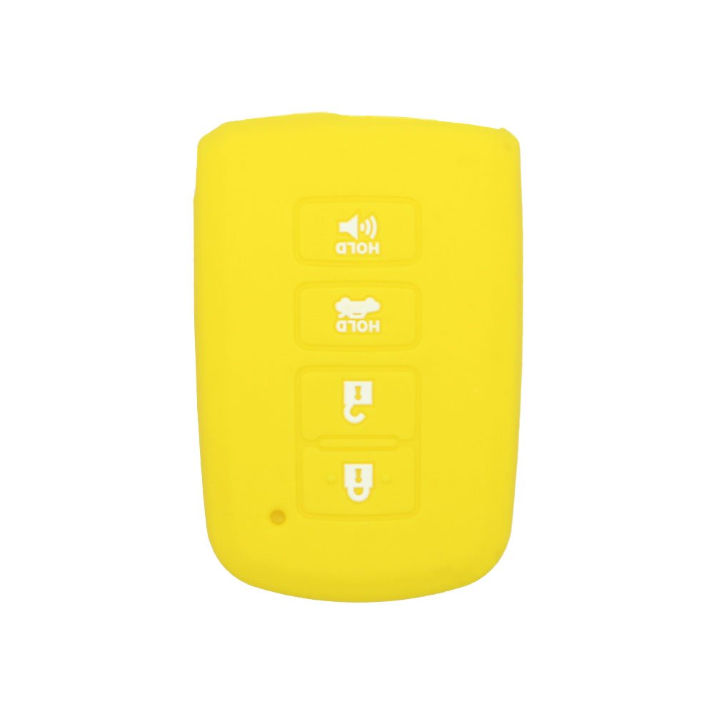 BROVACS Silicone Cover Protector Case Holder Skin Jacket Compatible with TOYOTA 4 Button Smart Remote Key Fob CV2419 Yellow