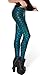 Alaroo Stretch Mermaid Print Fish Scale Leggings Tights Light Blue L
