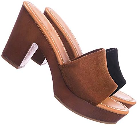 Lightweight Sculpted Platform Block High Heel Sandal, Slipper Mule