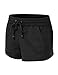 JJ Perfection Women's Casual Linen Drawstring Solid & Striped Waistband Shorts