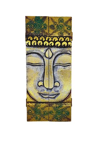 SusggO Hanging Keys for Wooden Wall Buddha Cabinet Keys. Handmade Craftsmanship Organizer Keyring Home Decorative (Gold Box B)