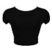 Thever Women Ladies Halloween Short Cap Sleeve Skeleton Hand Print Crop Top (M/L(10-12), Black)