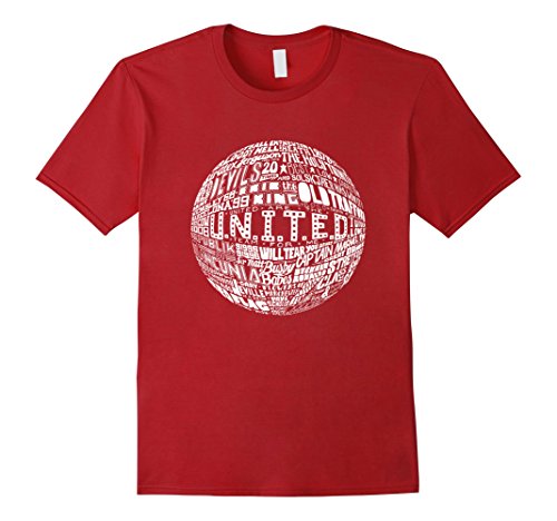 Mens Manchester United - White Typography Print t-shirt XL Cranberry