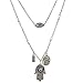 LUX ACCESSORIES Boho Burnish Silver Many Hamsa Evil Eye Charm Layered Necklace