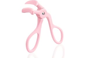ELESDA Eyelash Curlers, Plastic Eyelash Curler with Silicone Refill Pads Premium Cute Small Eye Lash Curler for No Pinching or Pulling Lash Curler for Women Girls Eyelash Makeup, Pink