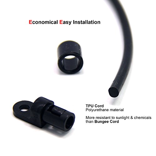 SAMSFX Kayak Poly Rod Tamer Straps Holder Rod Saver Deck Mount Connector for Boat & Marine Fishing (Black-2pcs) - Thumbnail 3