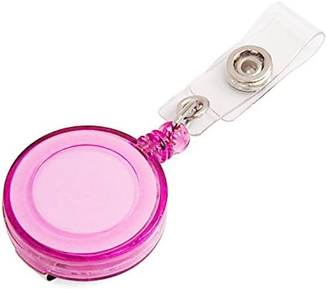 Dcolor Retractable Ski Pass ID Card Badge Holder Key Chain Reels With Clip Pink