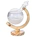 PAWACA Storm Glass, Creative Stylish Desktop Globe Crystal Storm Glass Crafts Weather Storm Forecast Predictor Bottle with Original Wood Base Beautify Home Office Birthday Gifts