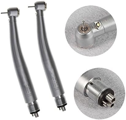 Teeth360 High Speed E-generator Fiber Optic LED Hand Tools Push Button 3 Water Spray 4 Hole (2 Pack)