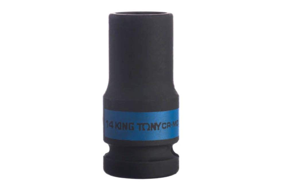 KING TONY 483514M Socket De Impacto Long Pared Fina 1/2" 14mm for DIYers & Professionals, Ideal for Repair and Installation tasks, 14mm, red