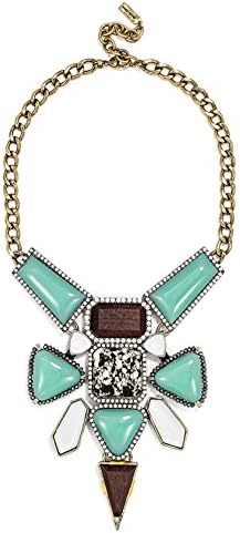 BaubleBar Dreamcatcher Bib Statement Necklace, Turquoise, Wood
