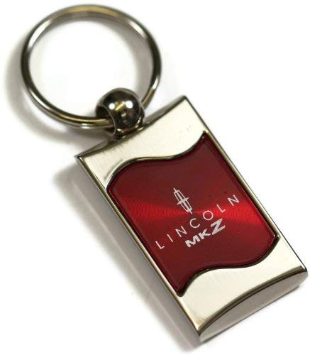 Lincoln MKZ Rectangular Wave Red Key Fob Authentic Logo Key Chain Key Ring Keychain Lanyard (Certified Refurbished)